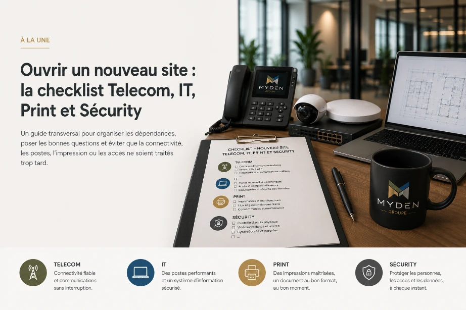 Visuel éditorial MYDEN pour la checklist d’ouverture d’un nouveau site